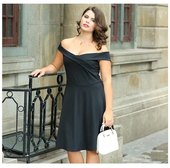 

Women Summer Dress Casual Black Green Slash Neck Off Shoulder Beach Dress Sundress Loose Mini Party Dress Vestidos Plus Size 3XL