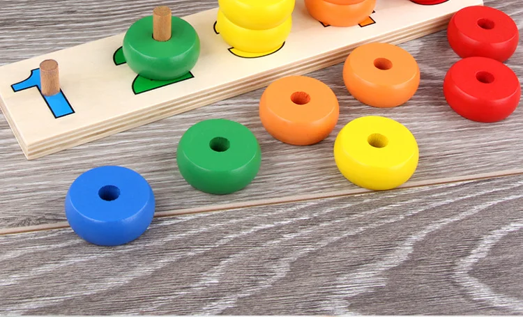 Монтессори обучающая помощь подсчет Младенцы Дети Математика образовательный интеллект Раннее Образование Деревянные игрушки