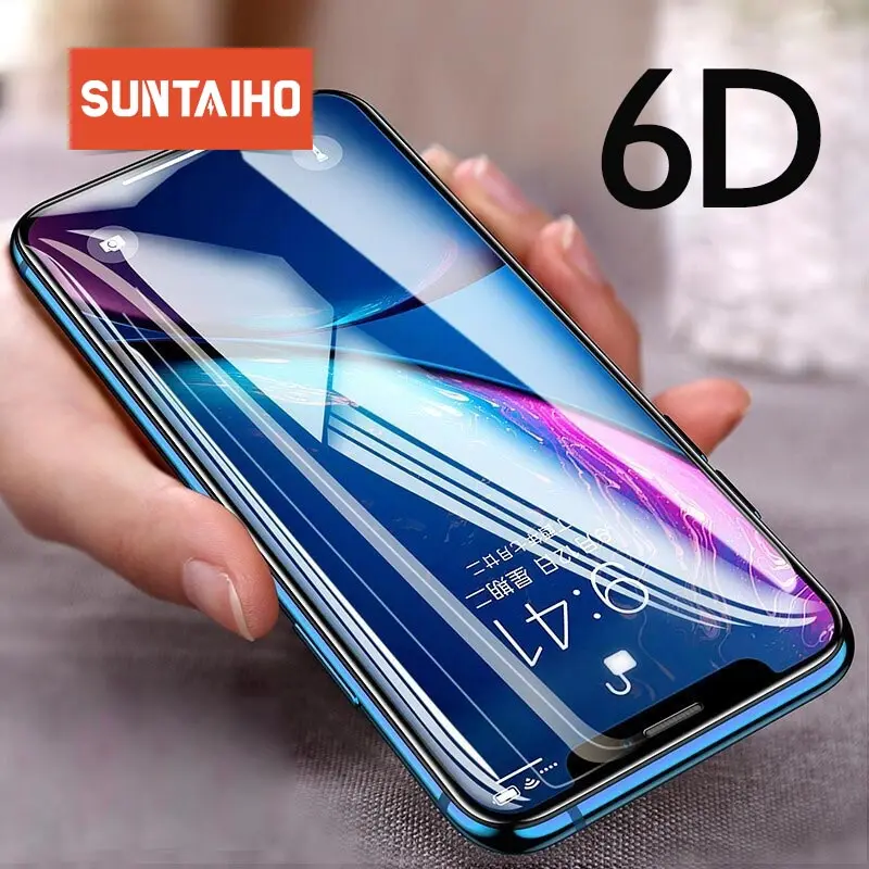 Закаленное стекло Suntaiho 6D 9H для iPhone X Защитное XR XS MAX полное покрытие защитная