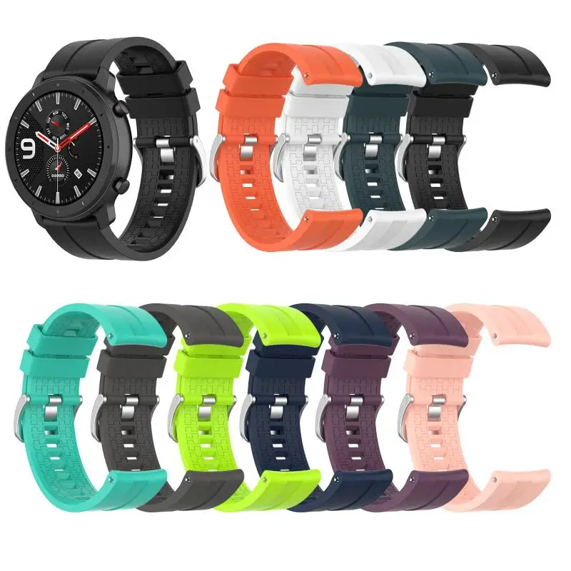 Ремешок для смарт часов из ТПУ 22 мм Samsung Huawei Huami Amazfit GTR 47/46 силиконовый спортивный