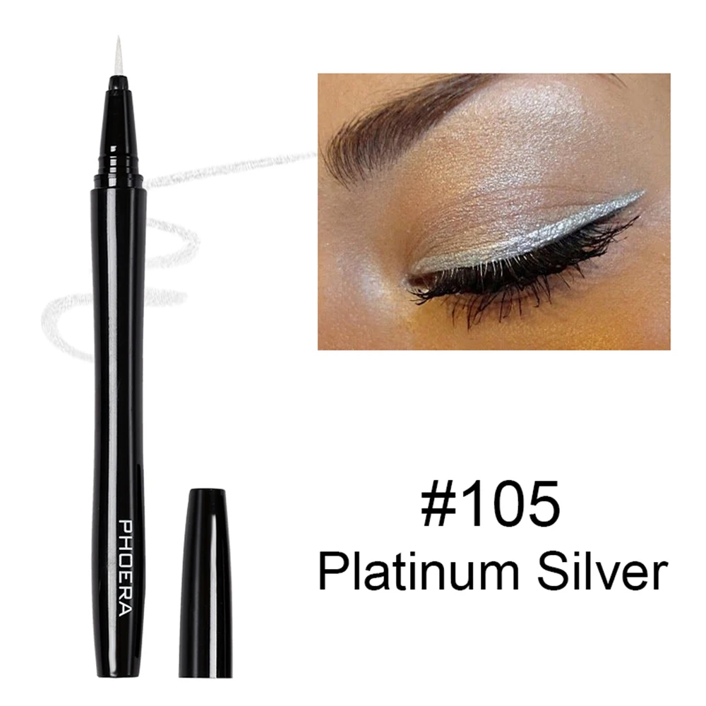 6 цветов, жидкая подводка для глаз, карандаш, черный, долговечный, быстрое высыхание, красота, для макияжа глаз, инструменты, водостойкий, грязеотталкивающий карандаш для глаз - Цвет: Platinum Silver