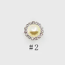 Colorful Pearl and Rhinestone Decorative Hair Accessories - 10pcs Set (Beige)