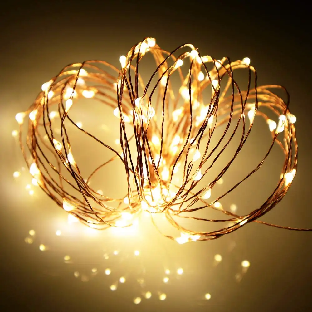 100LED Fairy Lights Battery Operated 10M 5M 20M String Lights Remote Control Timer Twinkle String Lights 8 Modes Firefly Lights