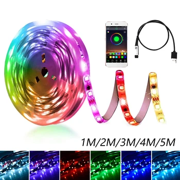 

1/2/3/4/5 M Bluetooth Remote LED Strip Light RGB SMD 5050 DC 5V RGB String Diode Flexible Ribbon WiFi Bluetooth +USB Adapter