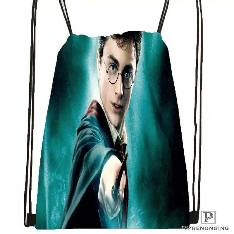 Drawstring Backpack Пользовательские Гарри-Поттер-походная сумка на шнурке для мужчин и женщин милый рюкзак дети ранец(черная спина) 31x40 см#20180611-03-158 - Цвет: Drawstring Backpack