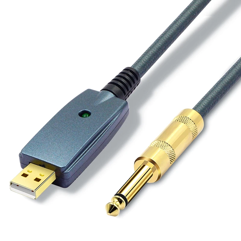 USB To Guitar Cable Interface Male 6.35Mm Jack Electric Accessories Audio Connector Cord Adapter | Спорт и развлечения