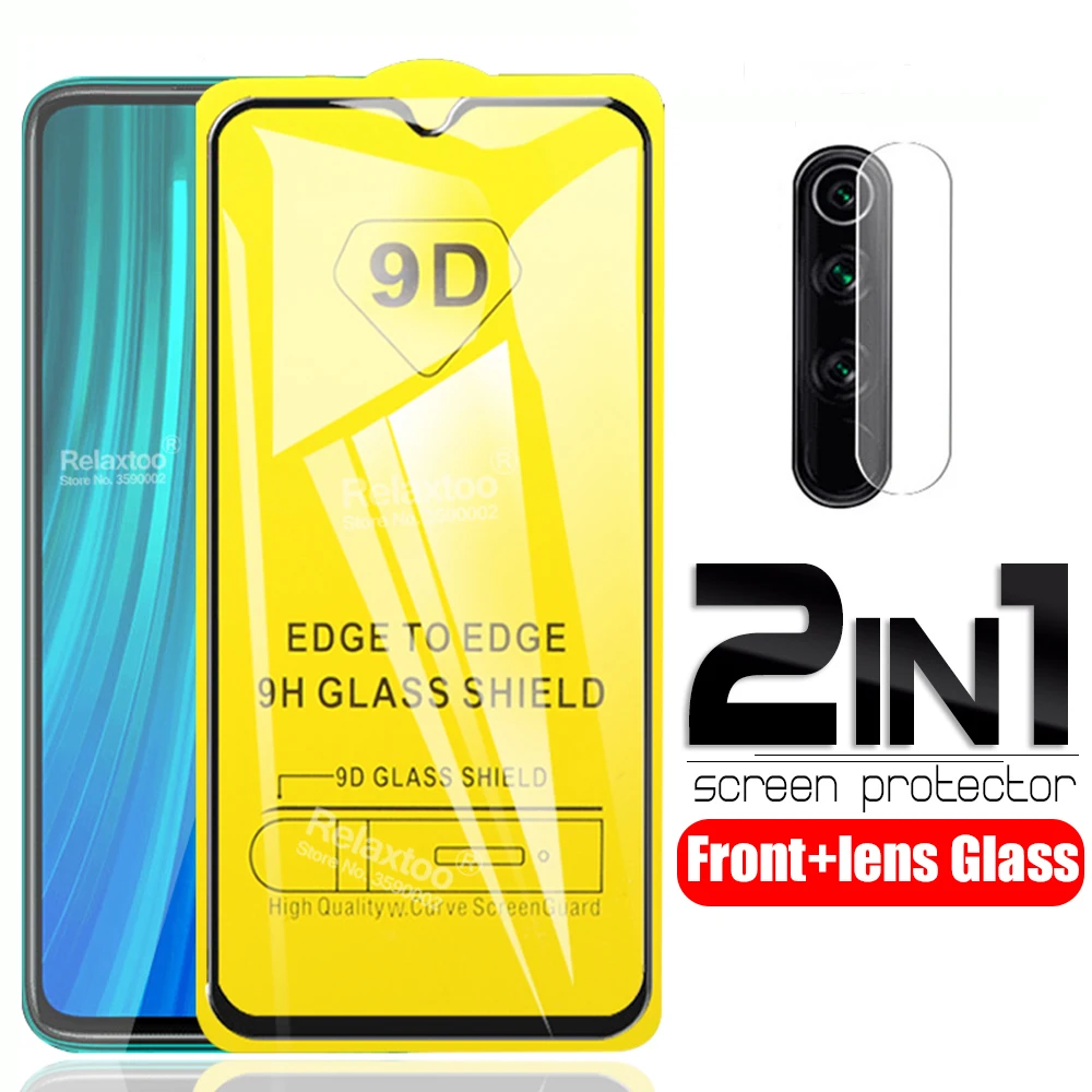 Закаленное стекло для камеры 2 в 1 redmi note 8 pro 9D полное клеевое Защитное xiaomi note8