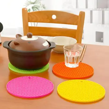 

Circular Honeycomb Design Silicone Heat Insulation Mat Thickened Anti-slip Heat Insulation Mat