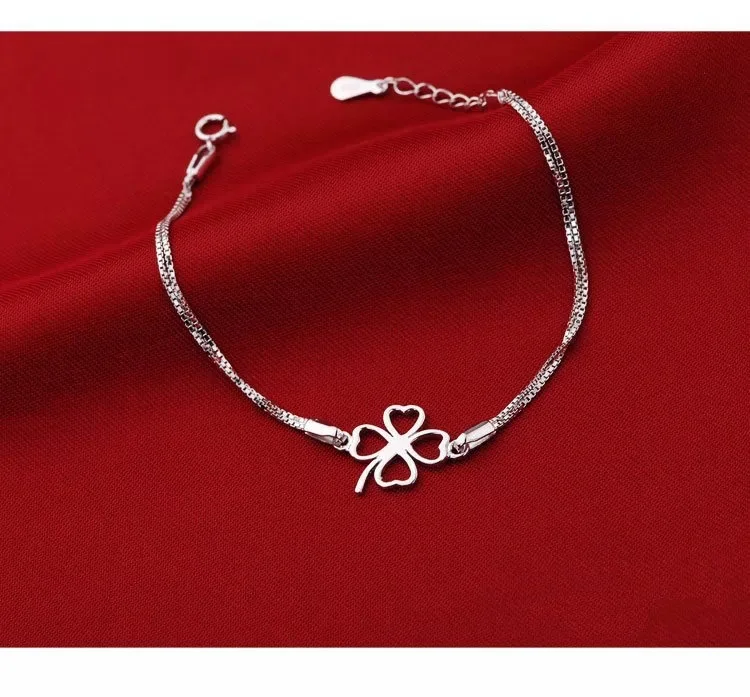Bracelet trèfle à quatre feuilles en Agate pour filles, bijoux uniques, en  argent Sterling 925, tendance, cadeau pour elle - AliExpress