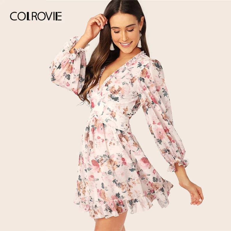 backless ruffle dress