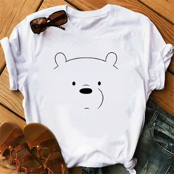 

Fashion Bare Bears Cartoon Graphic Print T-shirt Women Harajuku Casual Female Tops Tee Funny Cartoon Short Sleeve Clothes