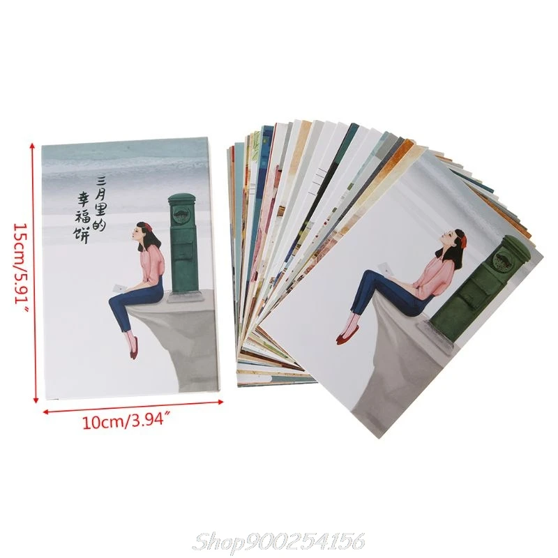 30 hojas, pinturas Happyness, Retro, Vintage, postal, regalo de Navidad, tarjeta de deseo, póster, tarjetas