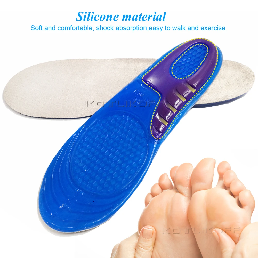 KOTLIKOFF силиконовые гелевые стельки Orthotic Арка Поддержка массаж анти-скольжения гель Мягкая Спортивная обувь Вставки стелька вкладыш для Для женщин