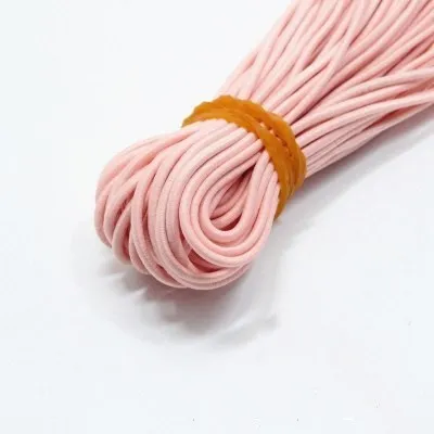 2 мм Экологичный круглый резиновый эластичный шнур эластичные ленты Веревка Ювелирные браслеты изготовление одежды бирка DIY аксессуары для рукоделия - Цвет: Light pink 5meters
