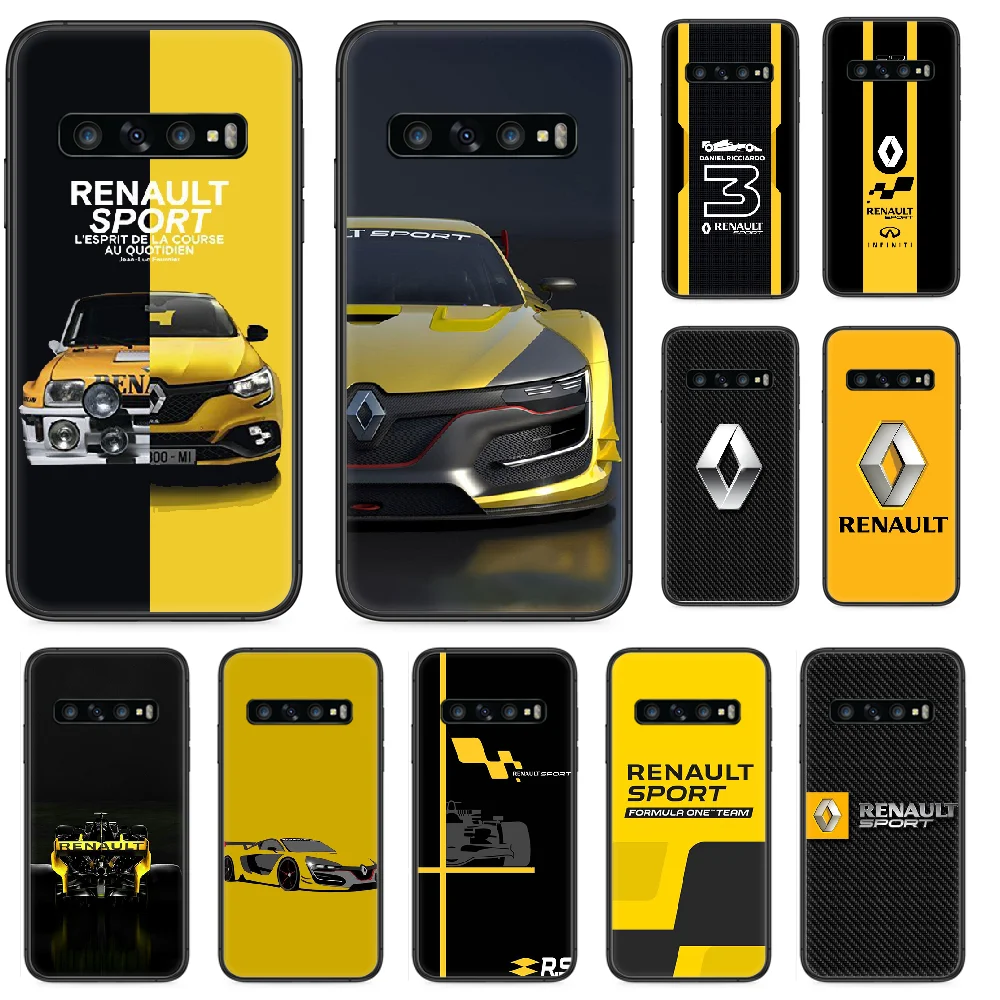 Автомобильный чехол для телефона Renault Samsung Galaxy S 10 20 3 4 5 6 7 8 9 Plus E Lite Uitra Черный