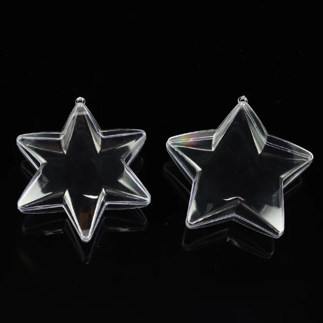 10cm Pentagram Hexagonal Star 3D Bath Bomb Mold Christmas Xmas Clear Plastic Bath Bomb Mould DIY Decorations Bath Accessories 2