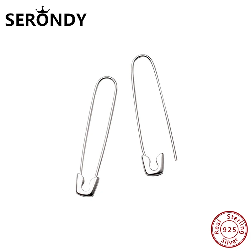 

SERONDY Pin Retro 925 Silver Earrings For Women Unusual Jewelry Drop Earrings Undefined 2020 New Hit Female Gift Fashion ED10899