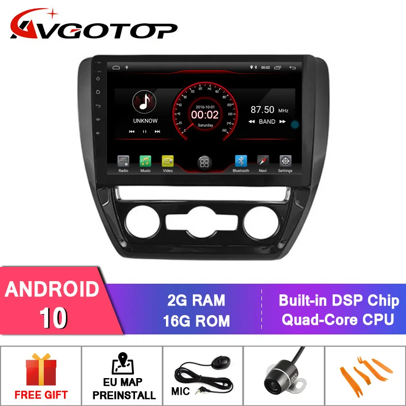 DKS9224B With DSP AVGOTOP Android 10,0 Bluetooth gps автомобильный Радио dvd-плеер для VOLKSWAGEN JETTA MP4 Автомобильный мультимедийный - Цвет: DKS9224B With DSP