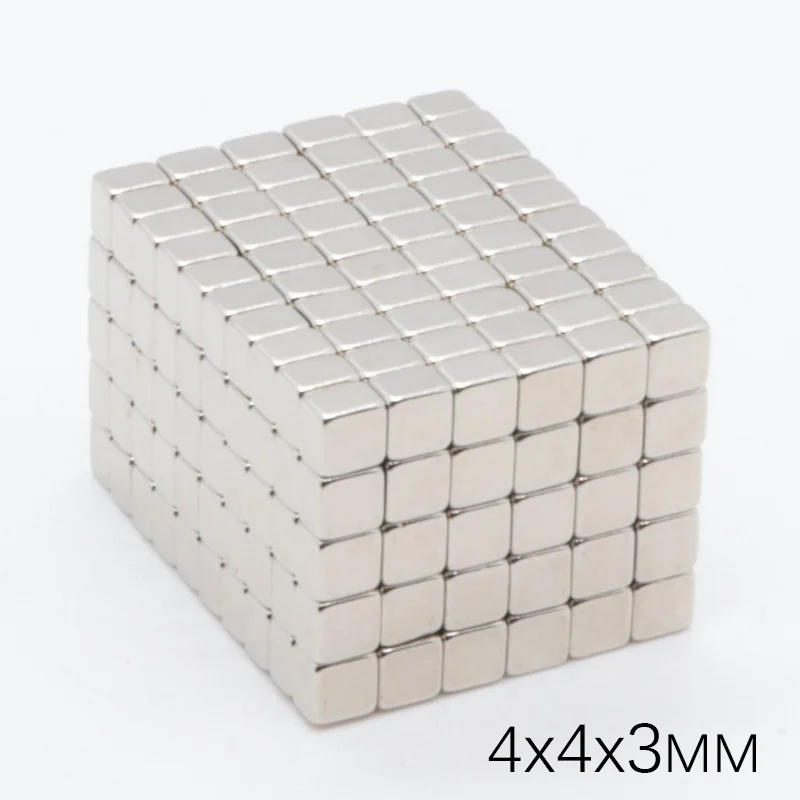 50 шт 4x4x3 мм N35 квадратный неодимовый магнит Малый сильный супер мощные магнитные постоянные магниты Магнитная Buck Куба неодимовый