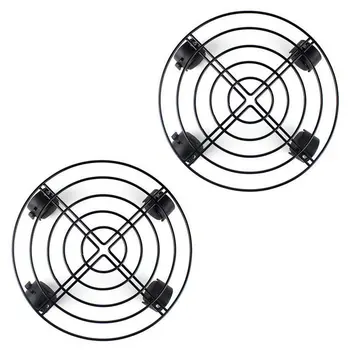 

Metal Plant Flower Pot Stand Trolley Caddy on Wheels Indoor Outdoor Home Garden Tools (2-Pack)-Dropship