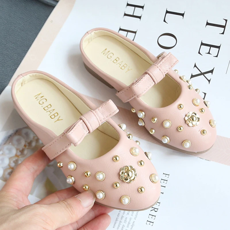 Children Shoes Summer PU Leather Bow-knot Children Sandals 2020 Spring Summer Hot Kids Fashion Rivets Leisure Shoes For Girls