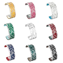 Legenstar, Цветочные браслеты и браслеты для женщин, нержавеющая сталь, жоржет, кожа, сделай сам, Bijoux Manchette Femme, браслет Pulseiras