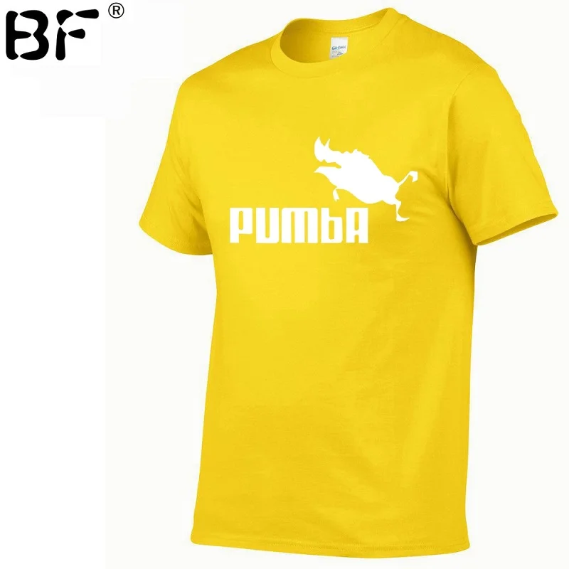 PUMBA(Пумба) Для мужчин футболка мужская, с коротким рукавом хлопчатобумажные Топы крутая футболка летний Трикотажный костюм футболка - Color: orange