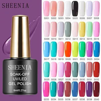 

SHEENIA Gel Nail Polish Varnishes Pure Color Semi Permanent Base Top Need UV LED lamp Manicure Paint Hybrid Nails Gel Polish