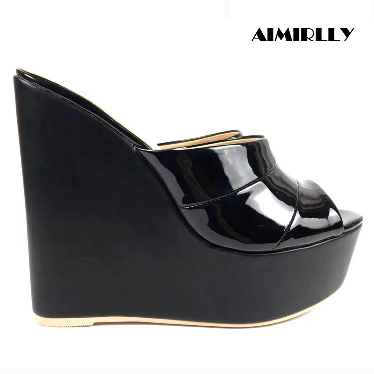 slip on heels black