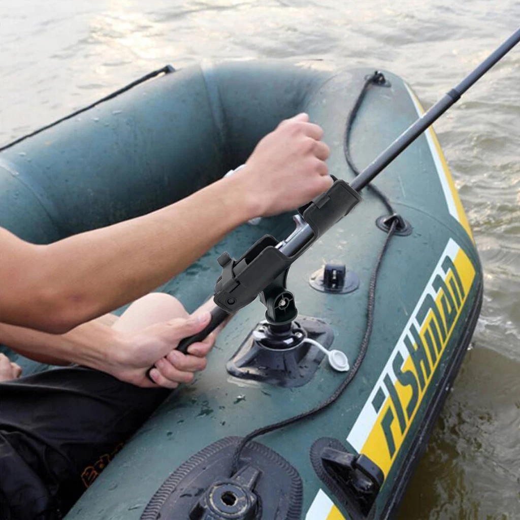 2pcs Fishing Rod Holder Rest for Kayak Boat Raft Ship Adjustable 360 Degree Pole Rack Support w/ Mount