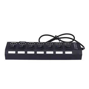

Factory price Hot Selling New 7 Ports LED USB 2.0 Adapter Hub Power on/off Switch For PC Laptop Drop Shipping