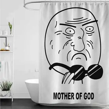 

Shower Curtains for Bathroom Funny Humor,Awkward Comics Me Gusta Guy Meme with Displeased Looking-Face New Era Artwork,Black and