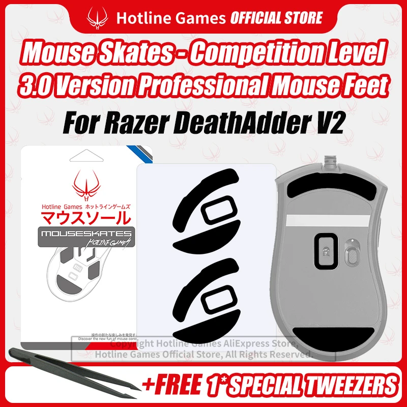 2sets Hotline Games 3 0 Mouse Skates Mouse Feet Replacement For Razer Deathadder V2 Gaming Mouse Smooth Durable Glide Feet Pads Mouse Aliexpress