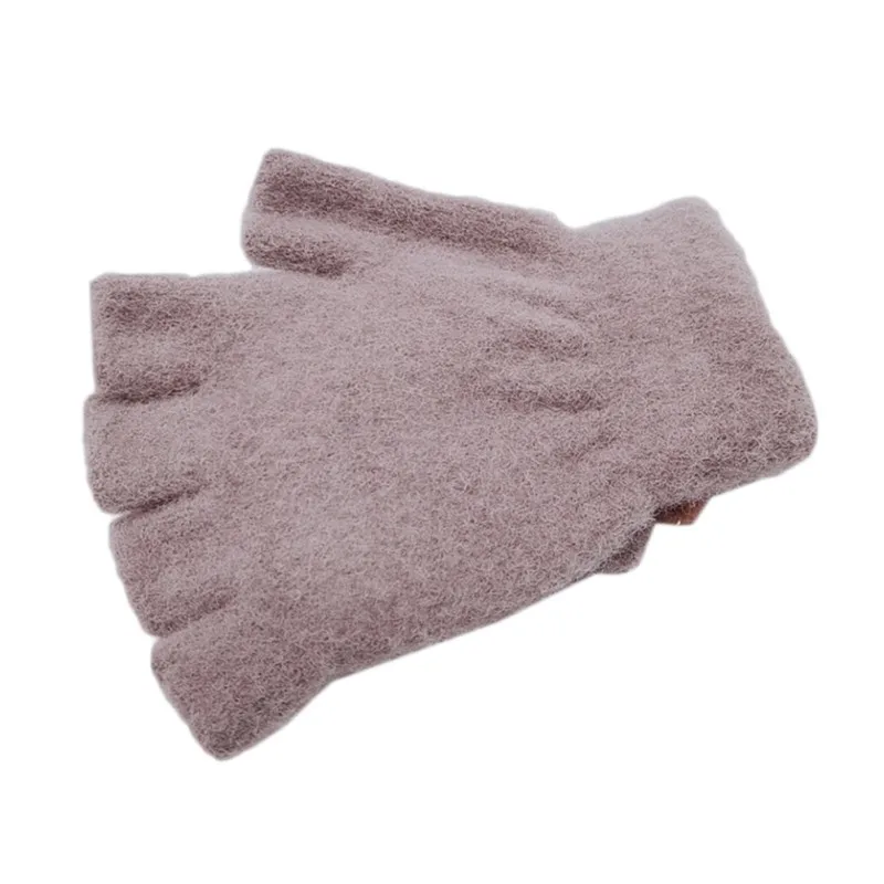 Детские зимние перчатки красивые Мультяшные универсальные хлопковые перчатки на полпальца теплые митенки детские вязаные перчатки на полпальца