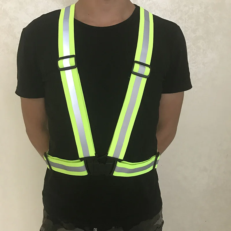 Unisex Safety Cycling Reflective Vest High Visibility Gear Stripes Night Running Jacket Elastic Harness Secutity Riding BC0016 (3)