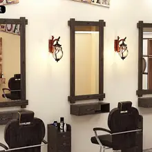 Парикмахерское зеркало, туалетный столик из цельного дерева в стиле ретро, односторонний недорогой сарай, настенный подвесной парикмахерский салон, особенные волосы
