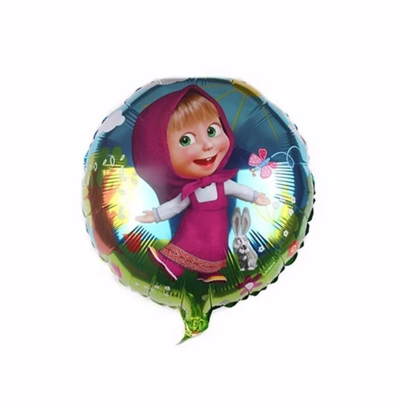 Воздушные шары 1 шт. алюминиевая фольга s martha и bear день рождения s для вечерние мультфильм Маленькая девочка s