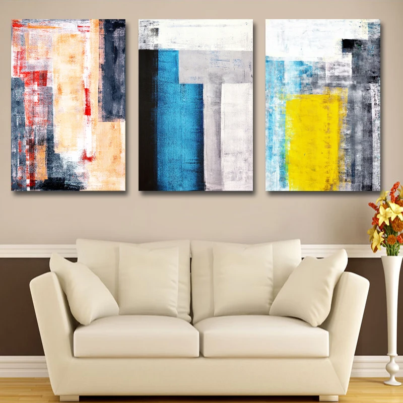 

Nordic Modern Geometric Abstract Pattern 3 Pieces Canvas Art Painting Wall Art Poster and Prints Picture For Living Room NoFrame