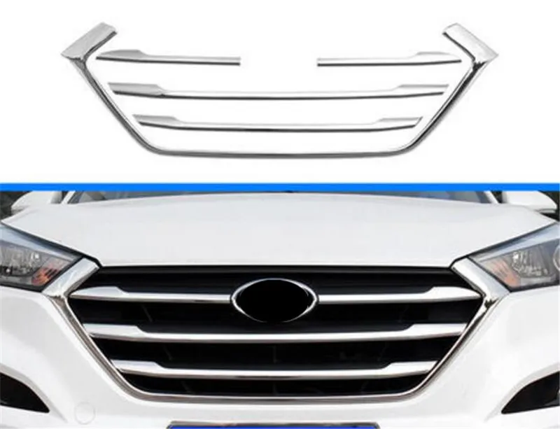 Подходит для hyundai Tucson TL- Нержавеющая решетка автомобиля Стайлинг украшение автомобиля яркие блестки защитные чехлы аксессуары - Color: 5