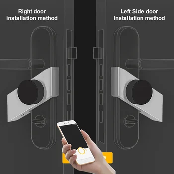 

New Silver Sherlock S3 Smart Door Lock Home Keyless Lock Easy to Attach Smart Electronic Lock Wireless App Phone Control