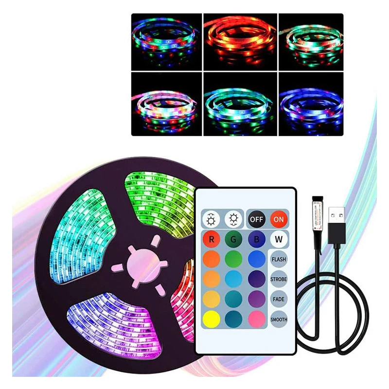1M LED Lights StripS USB Infrared Control Control Light Strip Decoration Set 5V Soft Light Strip RGB Light Bar_voghion.com