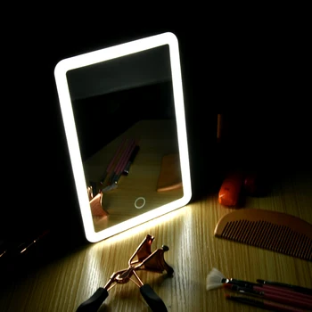 Lighted Makeup Led Mirror Travel Vanity Mirror with Lights USB Charging Light Table Cosmetic Mirror with Touch Screen Switch frameless vanity mirror with light hollywood makeup lighted mirror 3color light cosmetic mirror adjustable touch screen 58 46cm