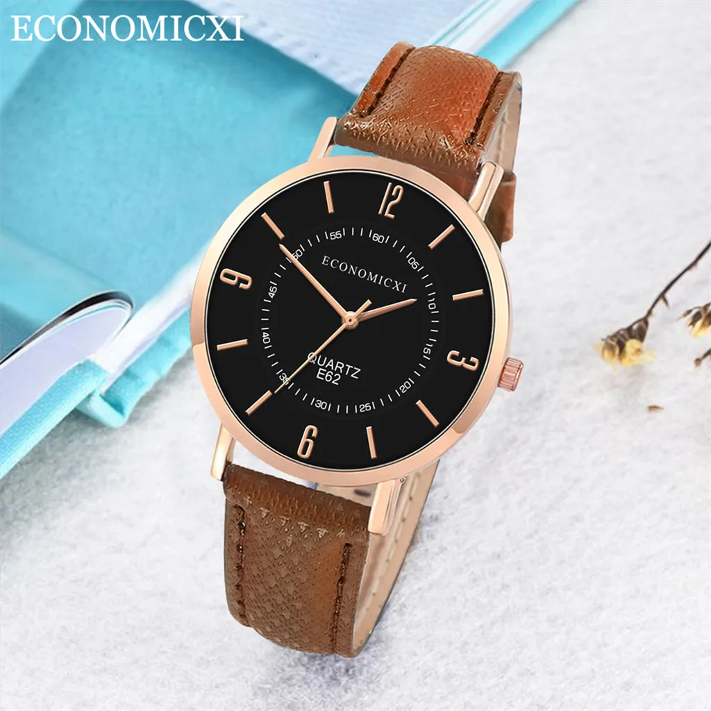 Reloj mujer модные часы для женщин женские часы с кожаным ремешком Кварцевые аналоговые круглые наручные часы женские часы