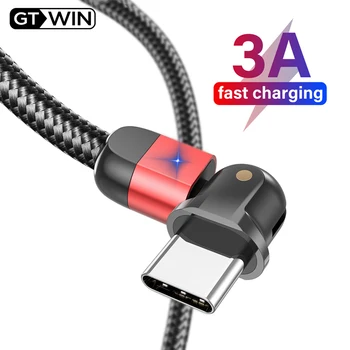 

Gtwin USB Type C Cable For Samsung S10 3A Fast Charging Data Wire For Xiaomi Huawei 90° 180° Rotation USB Type-C USB- C Cable