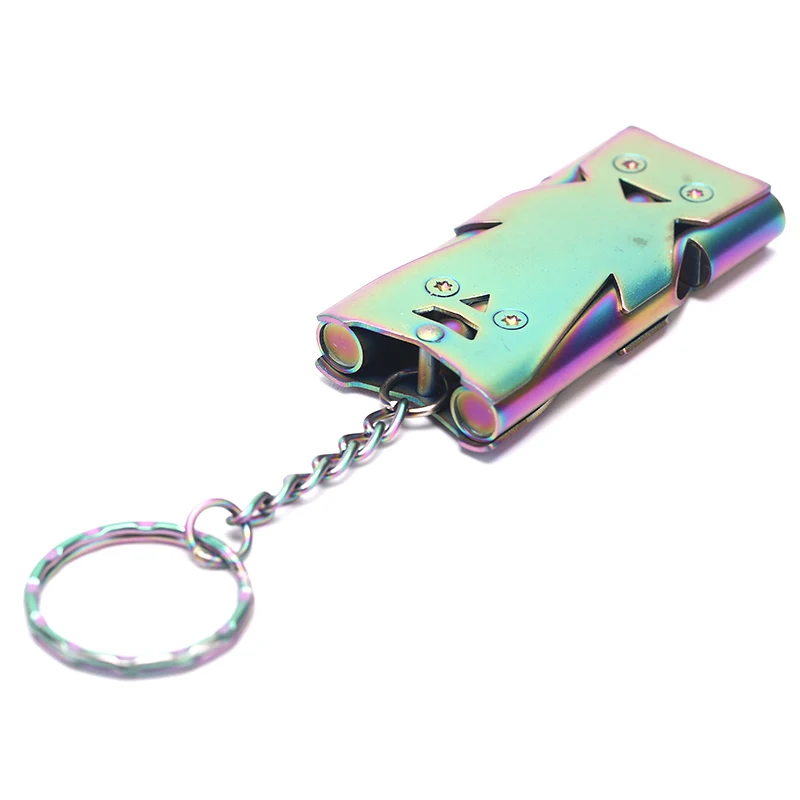 Double Tube High Decibel Outdoor Survival Whistle Stainless Steel Soccer Football Basketball Hockey Referee Whistle