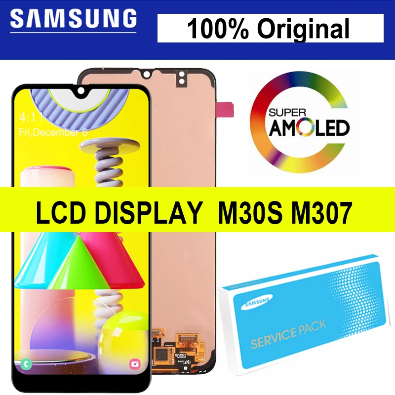 

100% Original 6.4'' Super AMOLED For Samsung Galaxy M30S LCD M307 M307F SM-M315F LCD Display Touch Screen Digitizer Repair Parts