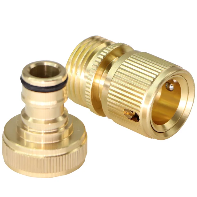 Ght Szilárd Sárgaréz Kerti Tömlő Gyors Csatlakozó 3/4 "Hím Női Vízcsövek 16 Mm-Es Tengelykapcsoló-Adapterek Szivárgás Nélkül - Image 2