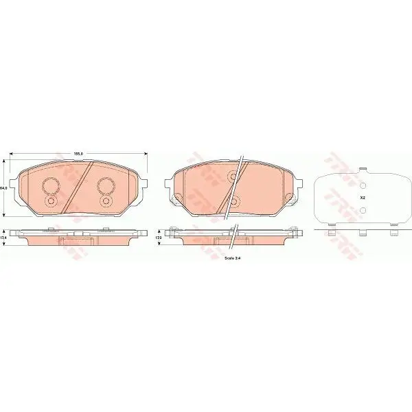 Колодки тормозные HYUNDAI ix55 3.0 CRDi 08- передние TRW GDB3527