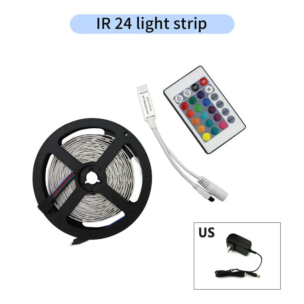 

LED Strips Lights 5M RGB 5050 LEDs Colour Changing Kit with 24Key Remote Control and Adaptor, Mood Lighting Led Strips for Deco
