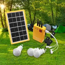 Panel Solar portátil para exteriores, generador eléctrico, Kit de sistema de 3 bombillas LED